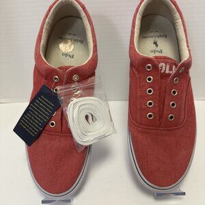 Polo Ralph Lauren Men's Red Canvas Tennis Shoes Size 12
